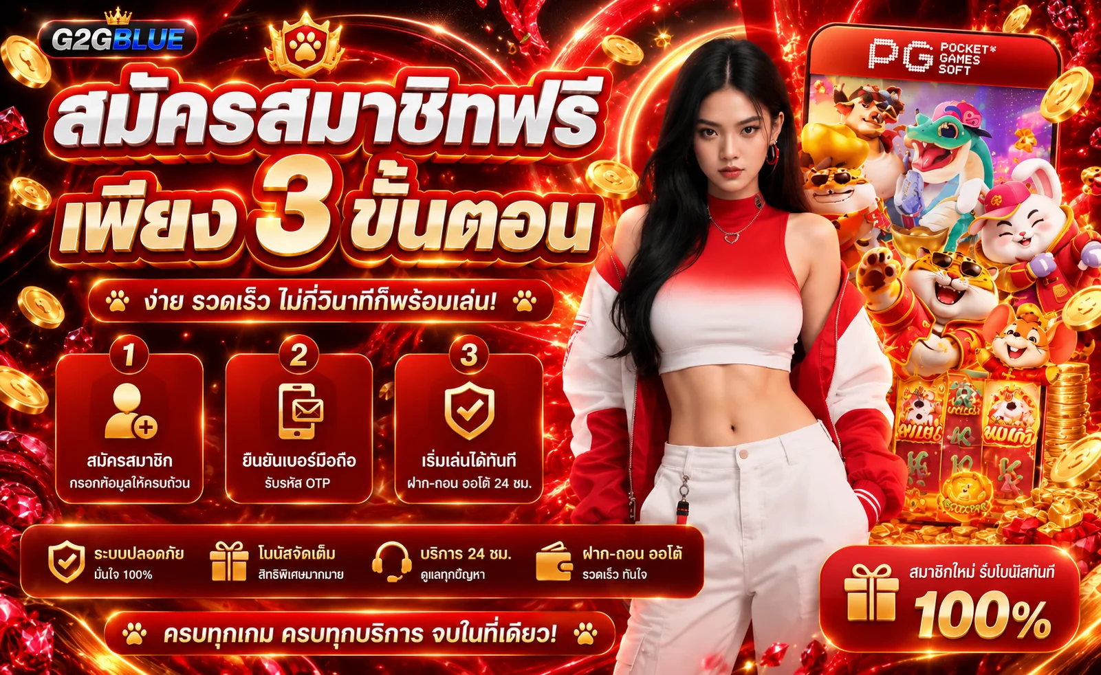 แบนเนอร์ขั้นตอนสมัคร G2GBLUE สำหรับผู้เริ่มต้น